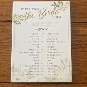 MULTIPLE Bridal Shower/Bachelorette Games, Napkins & Decor